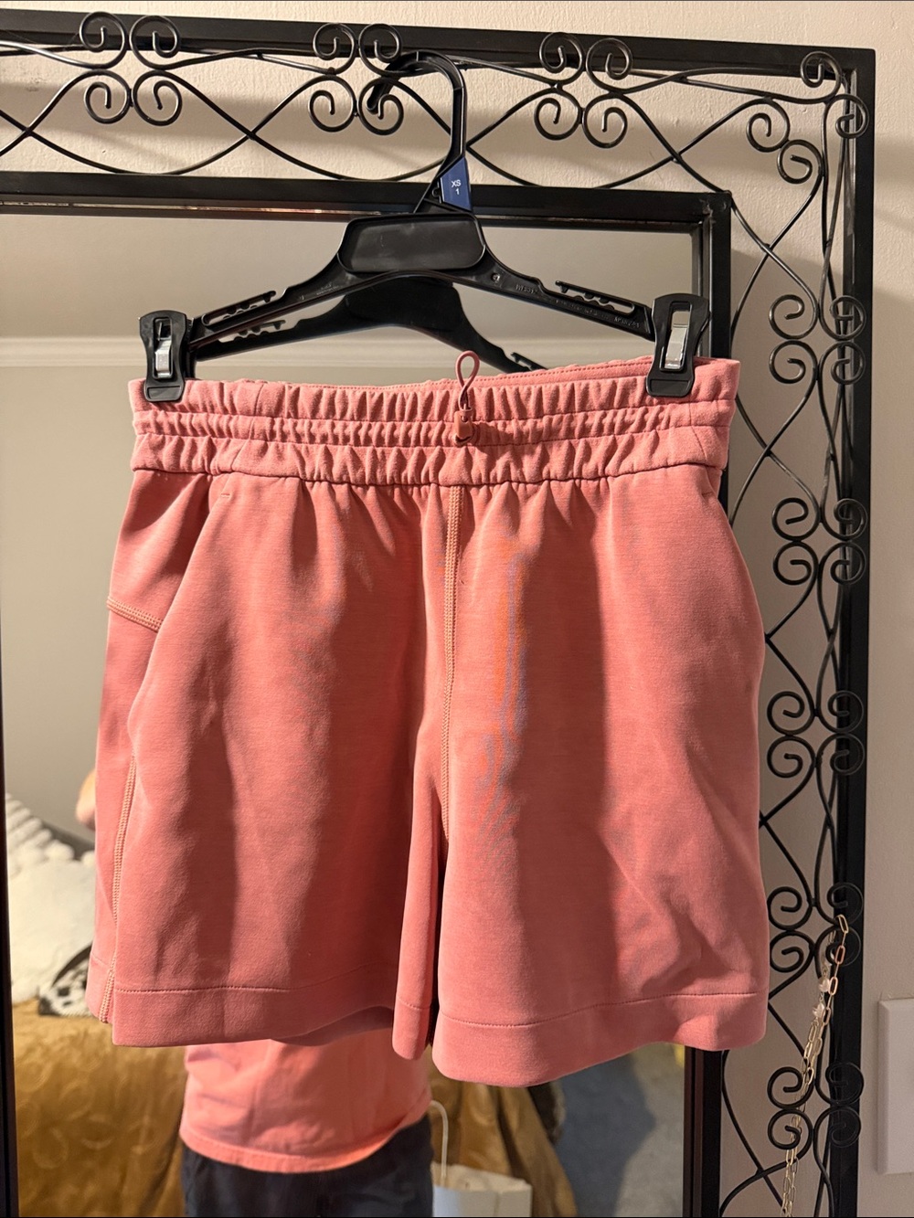 Women's Coral Pink Elastic Waist Shorts lululemon soft extreme